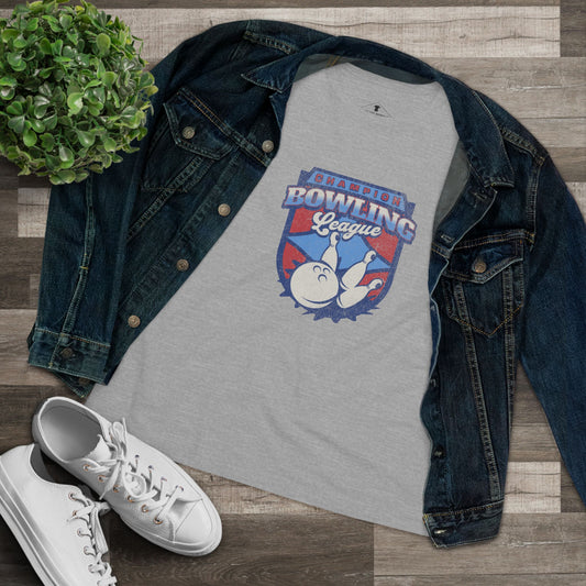 Bowling League Champion Grey Womens T-Shirt
