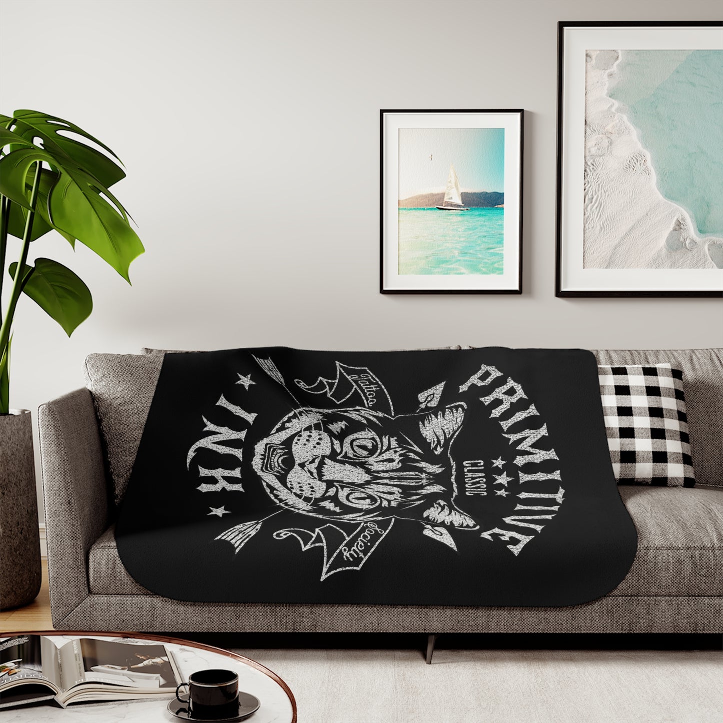 Primitive Ink Tattoo Society Sherpa Blanket