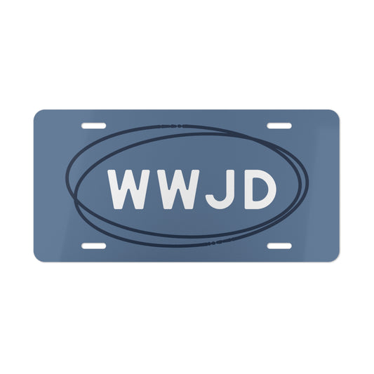 WWJD Blue Vanity License Plate