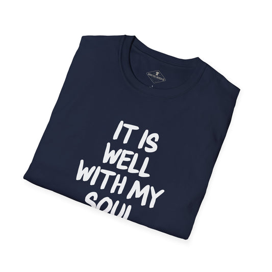 It Is Well With My Soul Navy Blue T-Shirt