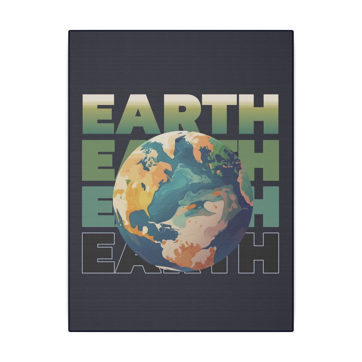 Earth Navy Wall Canvas