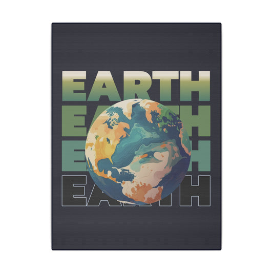 Earth Navy Wall Canvas