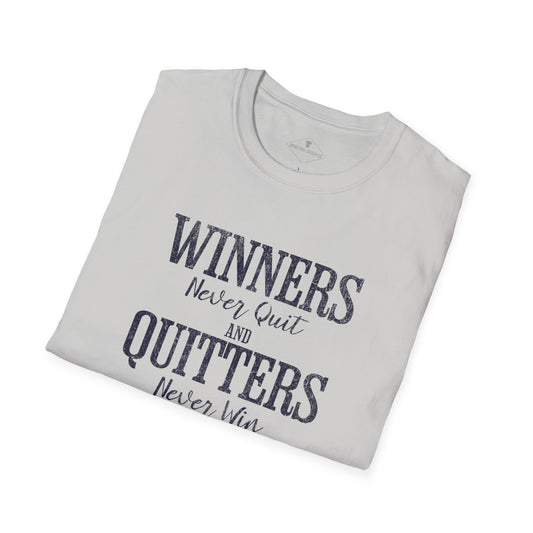 Winners Never Quit Silver Grey T-Shirt
