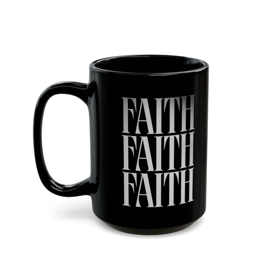 Faith Faded Black Mug