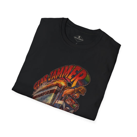Vintage 1970's Gear Jammer Semi Truck Black T-Shirt