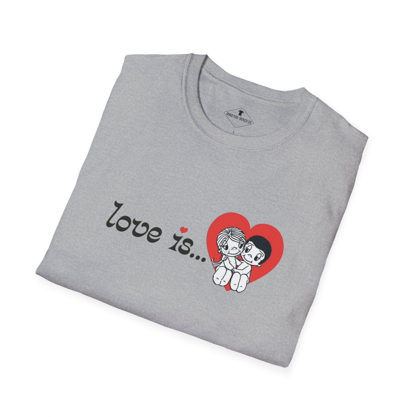 Vintage Love Is Cartoon Grey T-Shirt