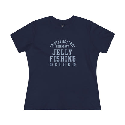 Bikini Bottom Jelly Fishing Club Navy Womens T-Shirt