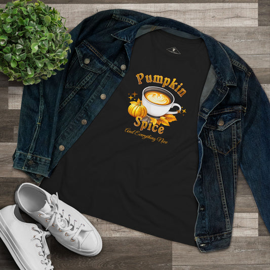 Pumpkin Spice Fall Black Womens T-Shirt