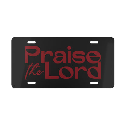 Praise The Lord Black Vanity License Plate