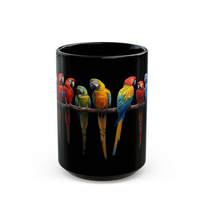 Parrots Black Mug