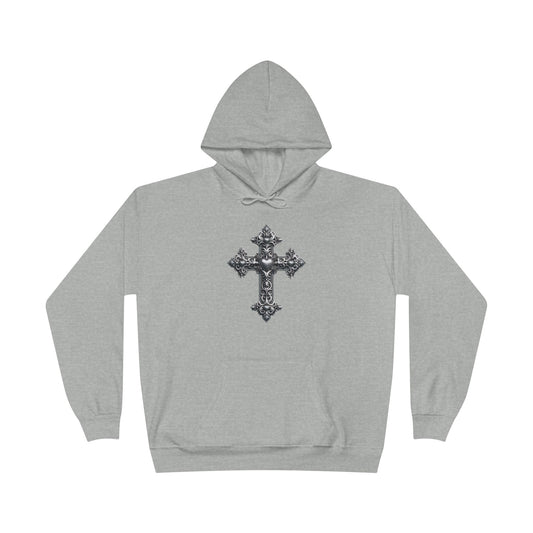 Ornamental Cross Grey Hoodie