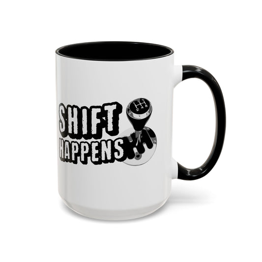 Shift Happens Black Accent Mug