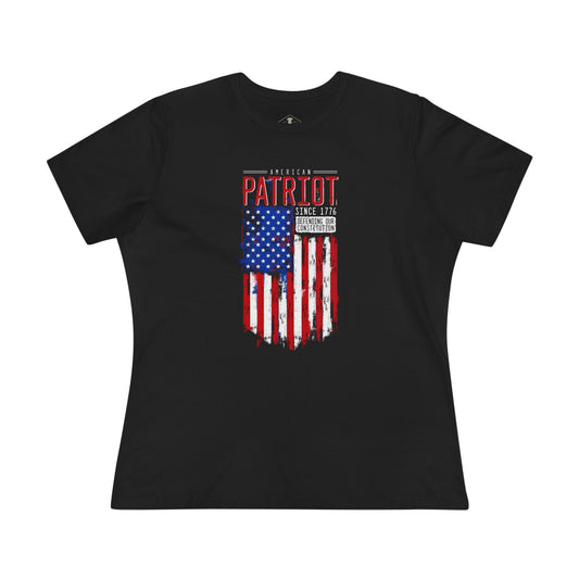 American Patriot Flag Black Womens T-Shirt