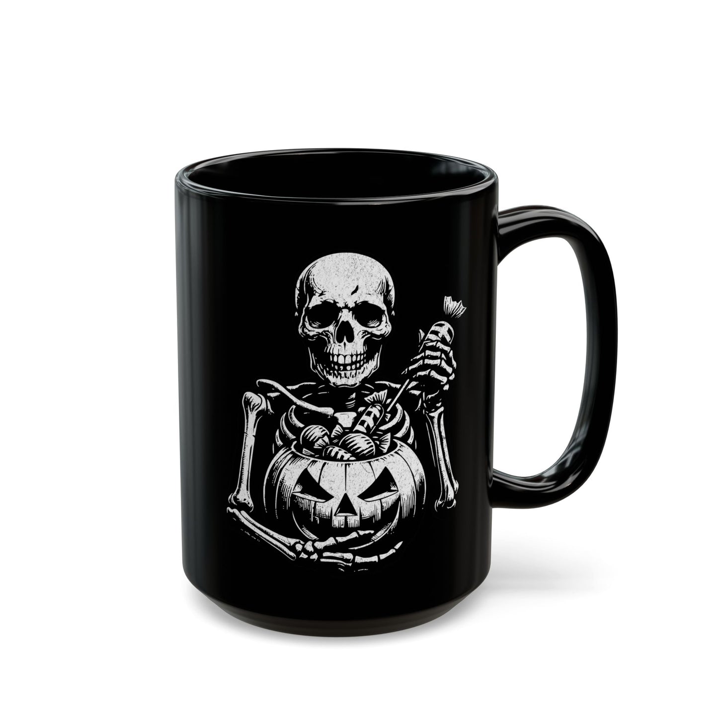 Halloween Skeleton Black Mug