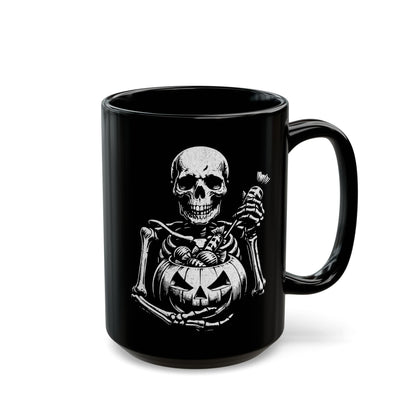 Halloween Skeleton Black Mug