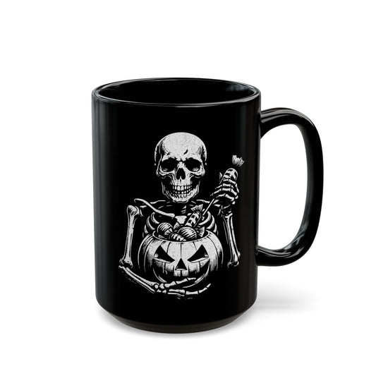 Halloween Skeleton Black Mug