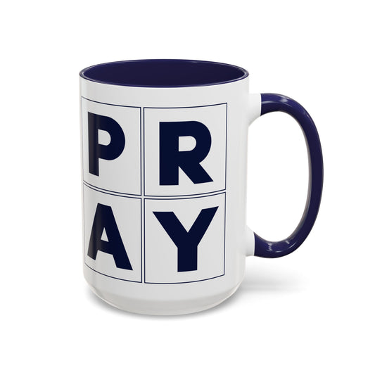 Pray Blue Accent Mug