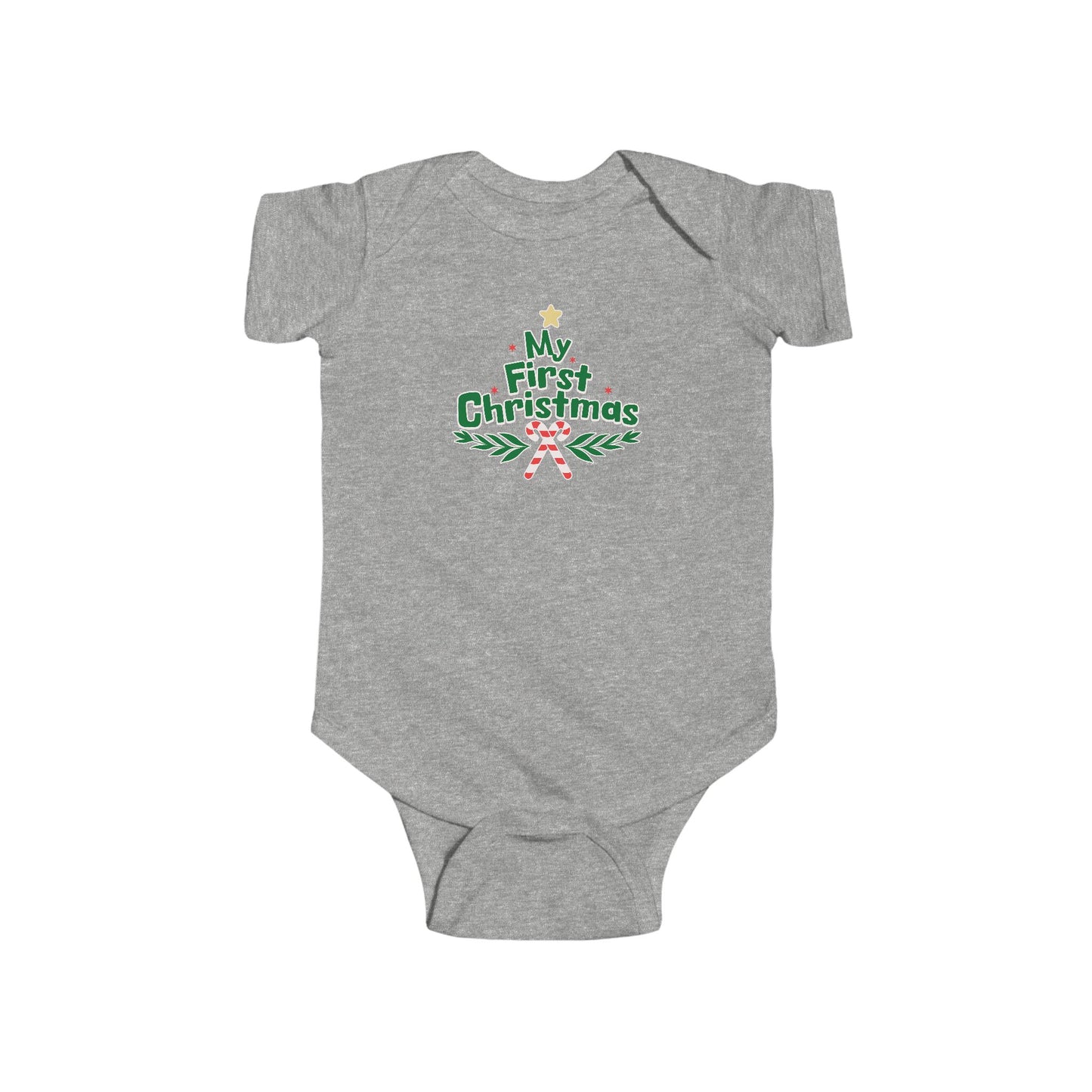My First Christmas Grey Baby Bodysuit