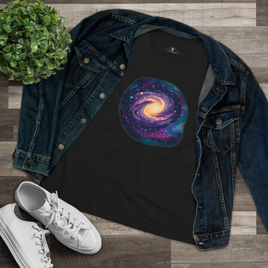 Space Galaxy Black Womens T-Shirt