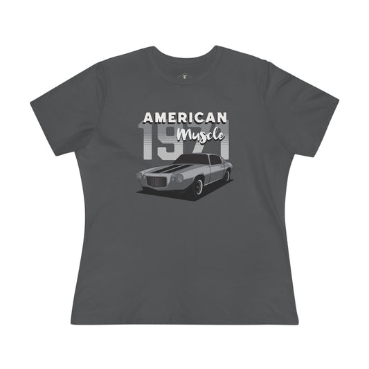 1971 Muscle Car Charcoal Womens T-Shirt