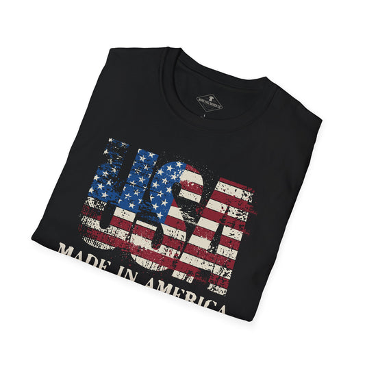 USA Made In America Black T-Shirt