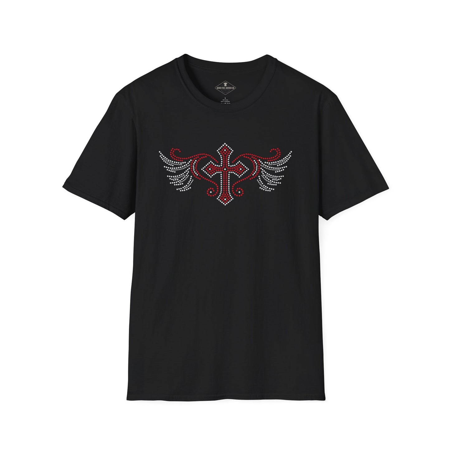 Cross Wings "Rhinestone" Black T-Shirt