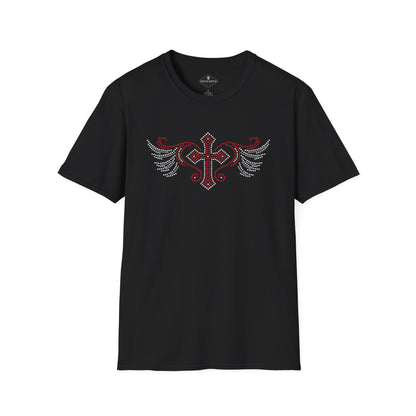 Cross Wings "Rhinestone" Black T-Shirt