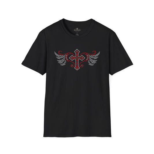 Cross Wings "Rhinestone" Black T-Shirt