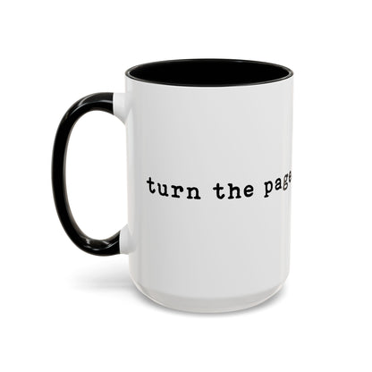 Turn The Page Black Accent Mug