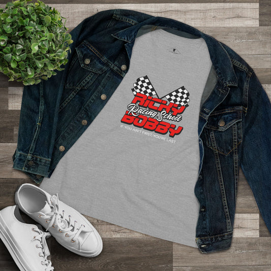Ricky Bobby Racing School Grey Womens T-Shirt