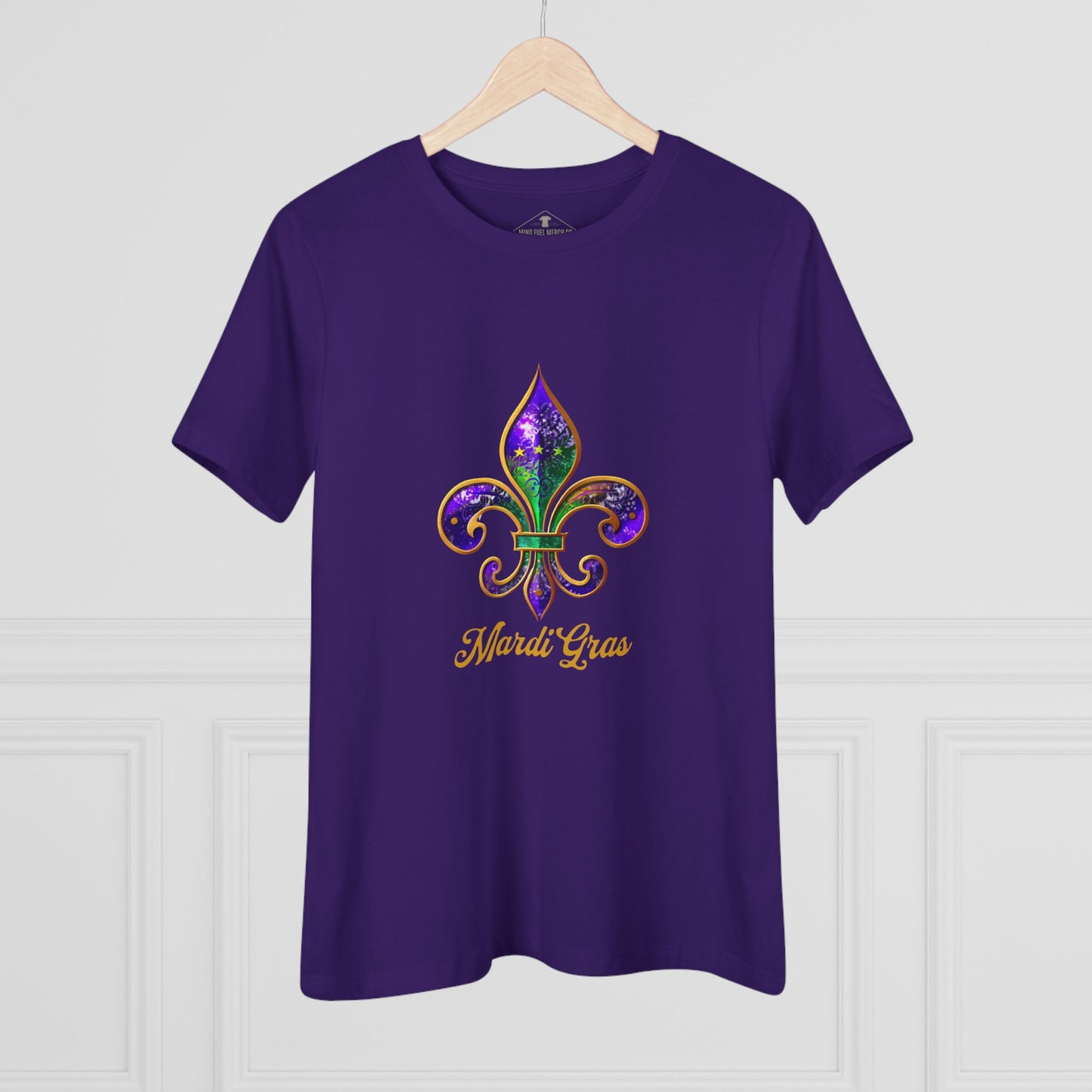 Mardi Gras Fleur De Lis Purple Womens T-Shirt