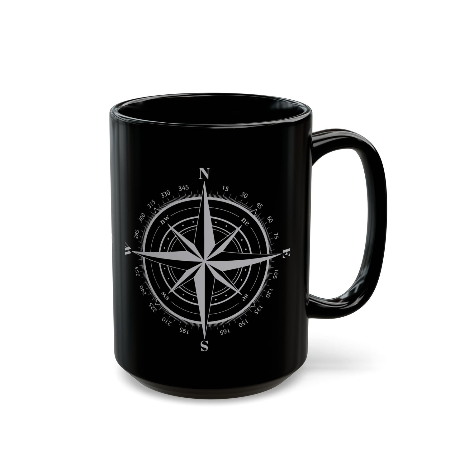 Compass Black Mug