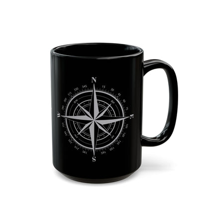 Compass Black Mug