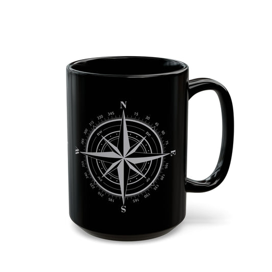 Compass Black Mug