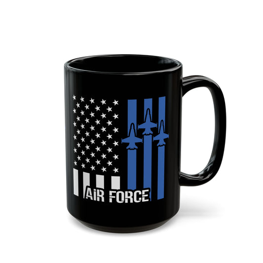 US Air Force Flag Black Mug