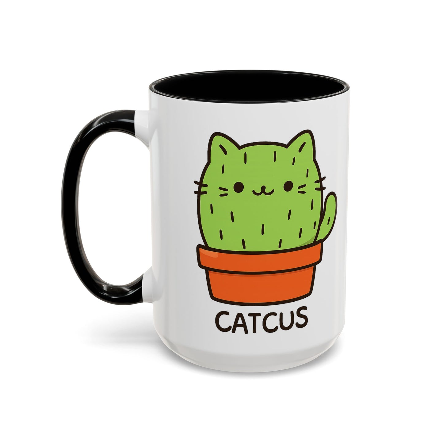 Catcus Black Accent Mug