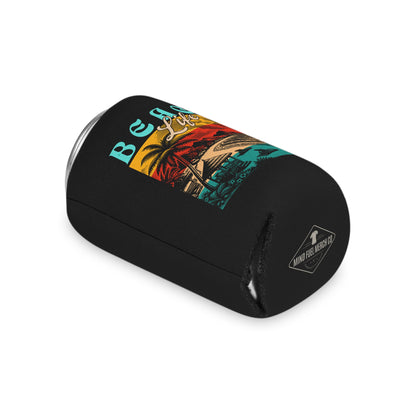 Beach Life Black Koozie Can Cooler