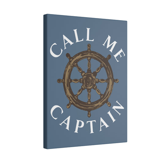 Call Me Captain Slate Blue Wall Canvas