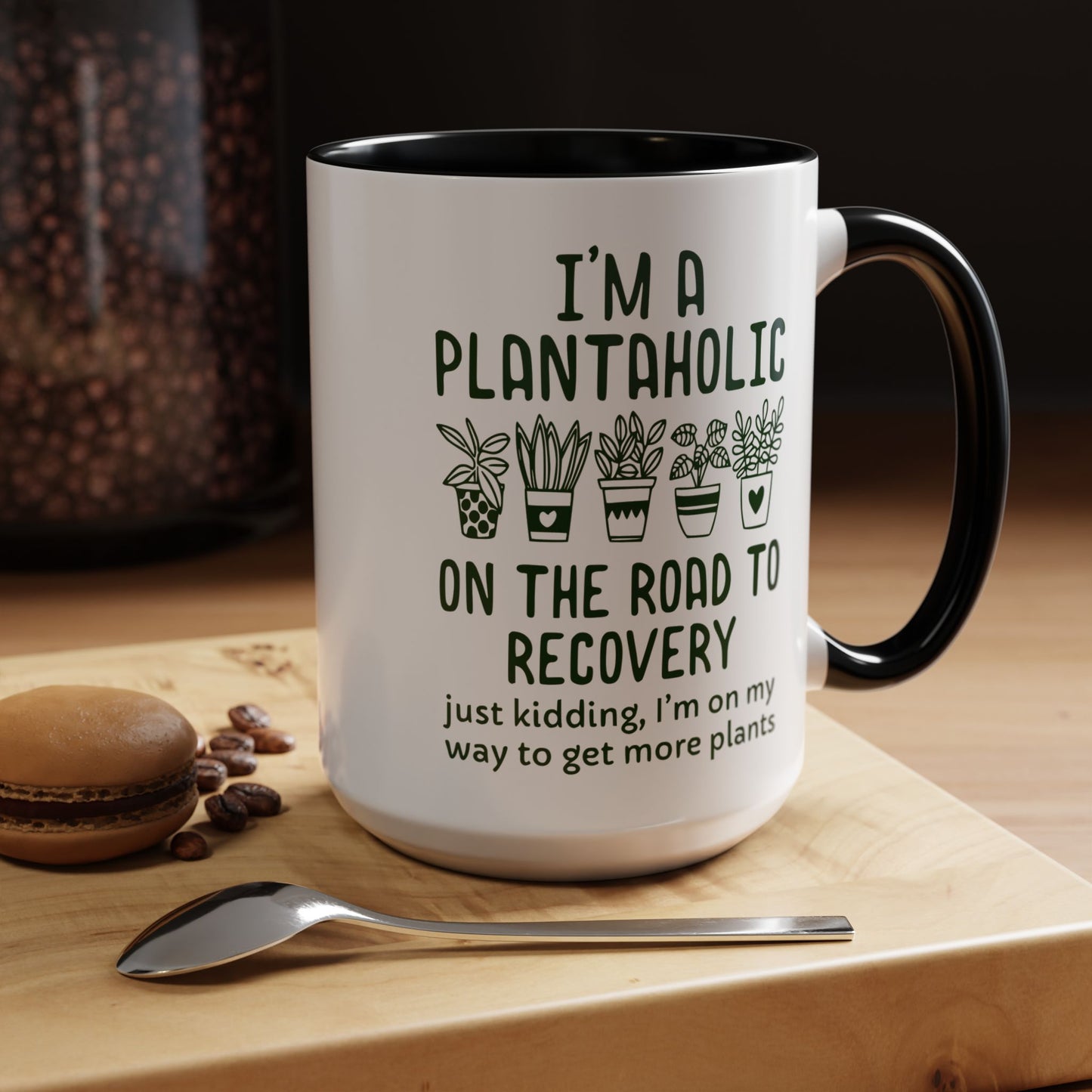 Plantaholic Black Accent Mug