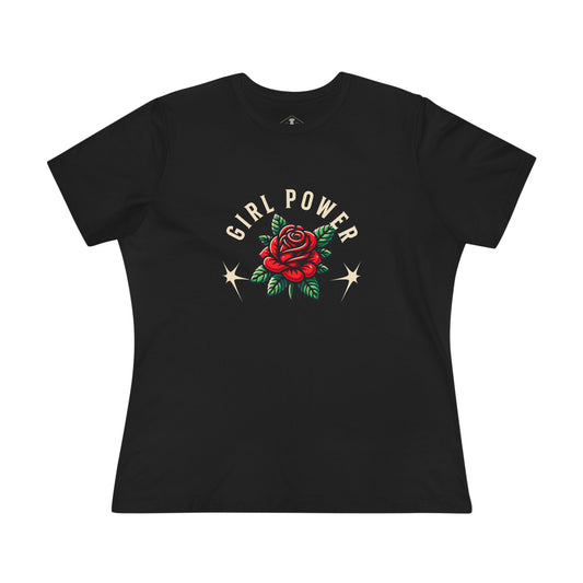 Girl Power Black Womens T-Shirt