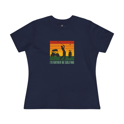I'd Rather Be Golfing Navy Womens T-Shirt