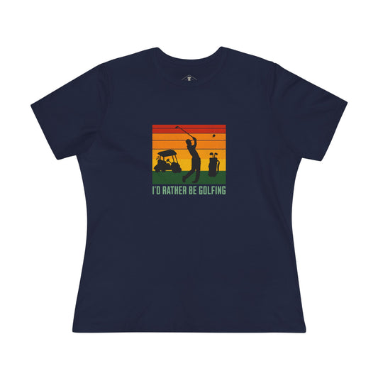 I'd Rather Be Golfing Navy Womens T-Shirt