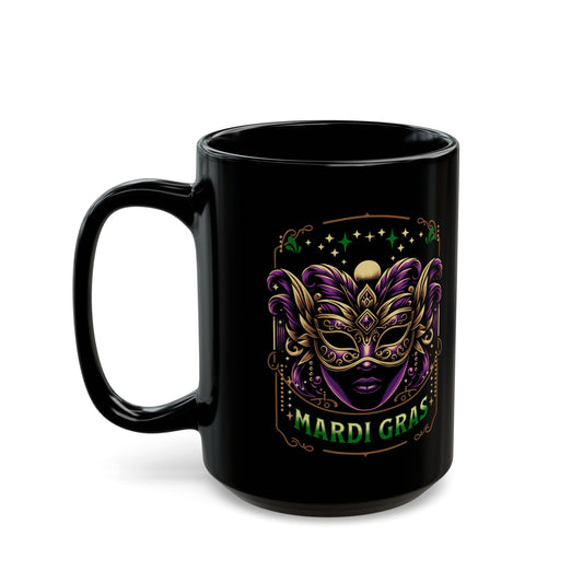 Mardi Gras Fancy Mask Black Mug