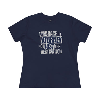 Embrace The Journey Navy Womens T-Shirt