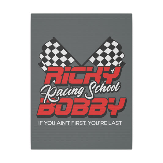 Ricky Bobby Racing School Grey Wall Canvas