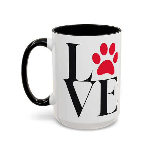 Paw Print Love Black Accent Mug