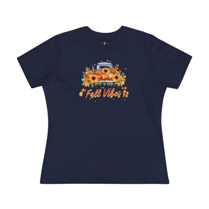 Fall Vibes Navy Womens T-Shirt