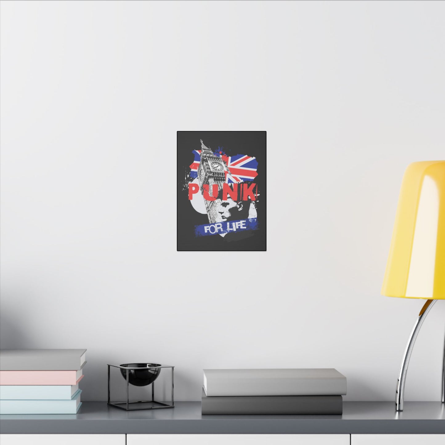 Punk For Life Black Wall Canvas
