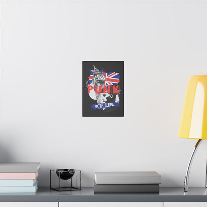 Punk For Life Black Wall Canvas