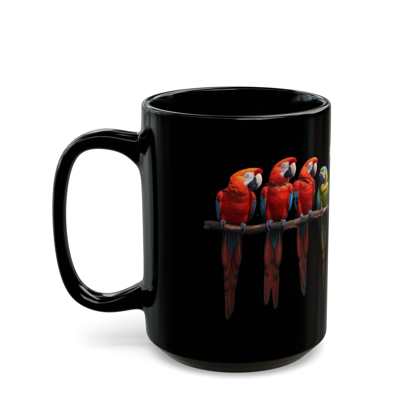 Parrots Black Mug